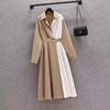 Women Wear Korean Style French Contrast Waist Dress Summer Slim Medium Length
