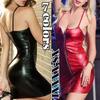 Womens Large Size Sexy Slim Zippers Suspenders Mini Dress Clubwear