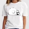 Panda Lovely Print Women T-shirt Cute Cartoon Graphic Print Short Sleeve T Shirt Female Fashion Casual Unisex Clothes Top
