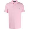Polo Solid Color Pony Embroidered Slim Fit Short Sleeve Polo Shirt Men Tops Pink 710835855-004