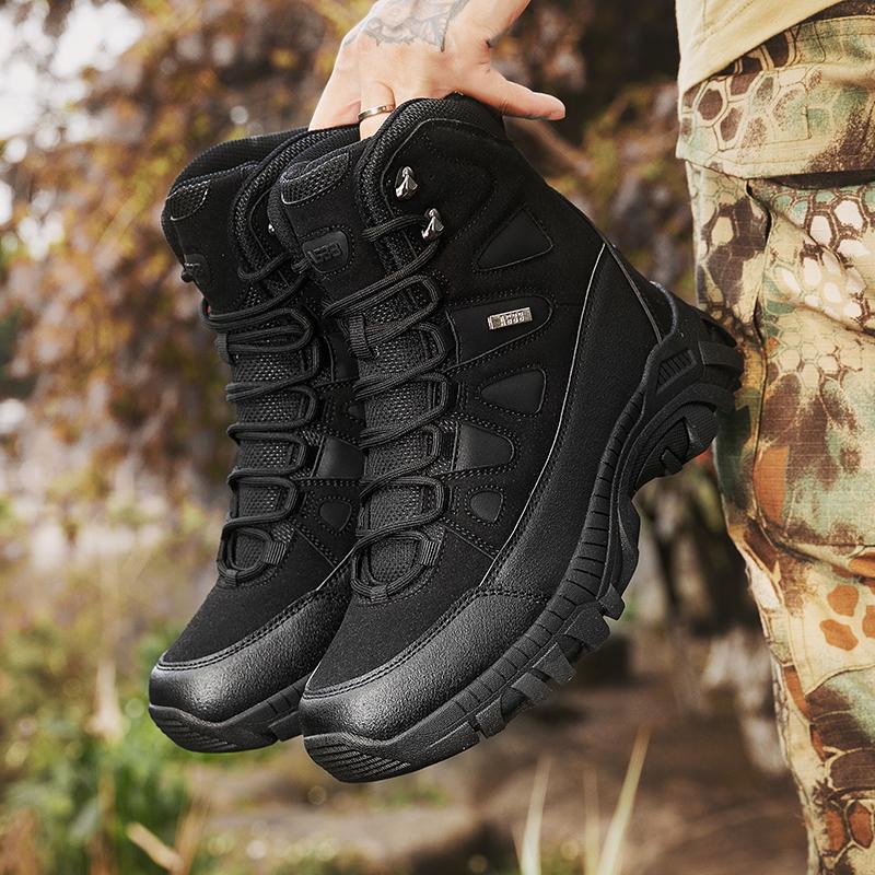 Hiking Shoes Men Shoes Outdoor Lace-Up Breathable Comfortable Casual Ankle Boots Men Anti-Slip Shock-Absorbing Combat Boots Men