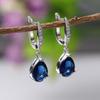 BELLA BOX Women Drop Earrings Fashion Jewelry Blue CZ Lady Dangle Earring For Party Wedding Anniversary Love Gifts
