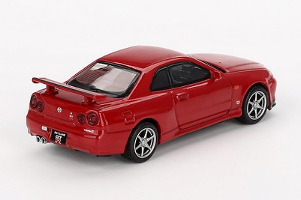 MINI GT 1/64 Nissan Skyline GT-R R34 V-Spec Active Red (Right-Hand Drive) Finished Product