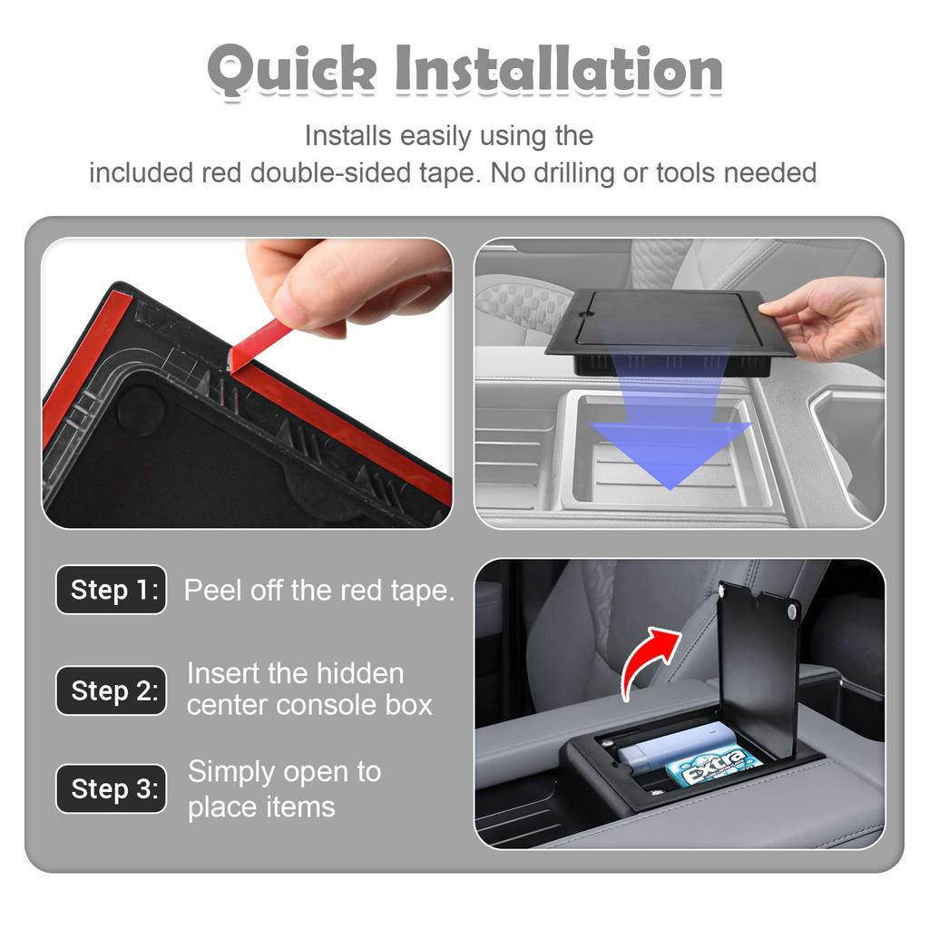 Armrest Hidden Storage Box Tray For Toyota Tundra 2025-2025 2025 Center Console Organizer Armrest Handrail Car Storage Box Cover