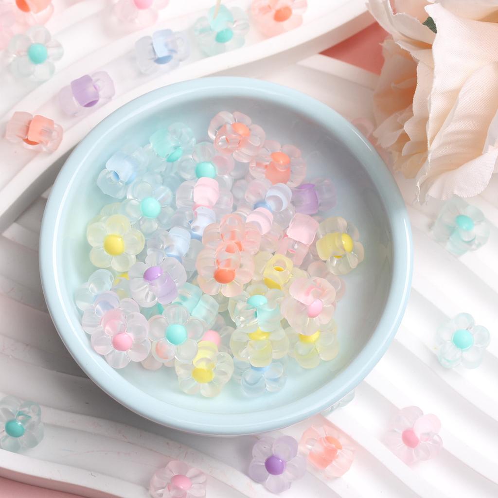 Home About100pcs DIY Necklace Jewelry Making Fashion Clear/Matte Handmade Material Jar Heart Plum Beads Bracelet