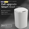 Smart Sensing Trash Can Automatic White Trash Can Kitchen Bathroom Waterproof 12L Electric Trash Can