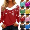 Long Sleeve Shirts For Women Cute Tops Christmas Prints Tees Blouses Casual Plus Size Basic Tops Pullover