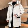 Winter Men's Workwear Down Jacket White Duck Down Winter Clothing Versatile Mid-length Warm and Thickened Men's Hooded Jacket Trendy