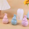 Easter Bunny Candle Mold 3D Silicone Eggshell Rabbit Plaster Casting Epoxy Resin Fondant Cake Making Molds Crafts Home Decor