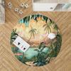 Round Rainforest Landscape Print Carpet Parrot Sofa Carpet Living Room Bedroom Bathroom Floor Mat Decorative Carpet Alfombra