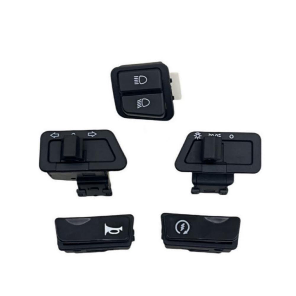 6Pcs Motorcycle Head Light Horn Dimmer Turn Starter Single Headlight Switch Button For Honda Suzuki ATV Moped Scooter