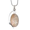 Necklace Fossil Coral Gemstone Handmade Silver Jewelry 3"