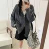 Autumn and Winter New Casual Versatile Hooded Zipper Knitted Cardigan Women's Loose Lazy Wind Thin Sweater Jacket