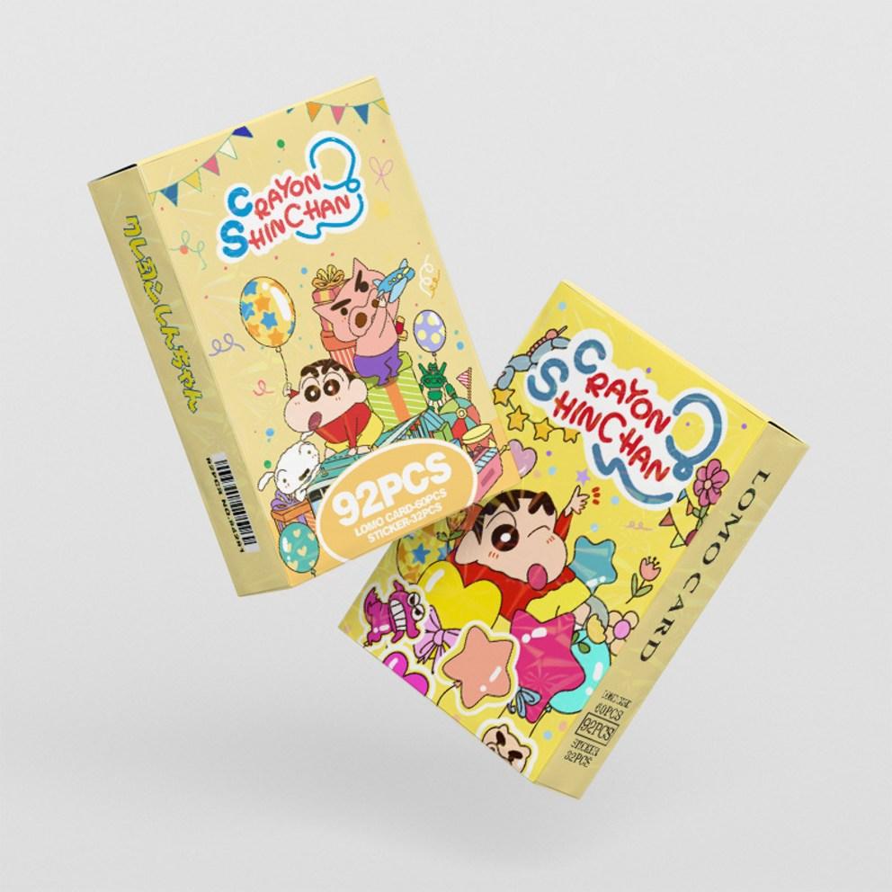 Crayon Shin-chan Photocard Goods LOMO Photocard 60pcs + Mini Sticker 32pcs