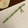 Green Hair Stick Bamboo Leaf Barrette Simple Chopstick Hairpin  for Women