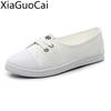 Spring and Autumn Lightweight Women's Canvas Shoes New Fashion White Ladies Flat Shoes Slip On Round Toe Women Casual Shoes
