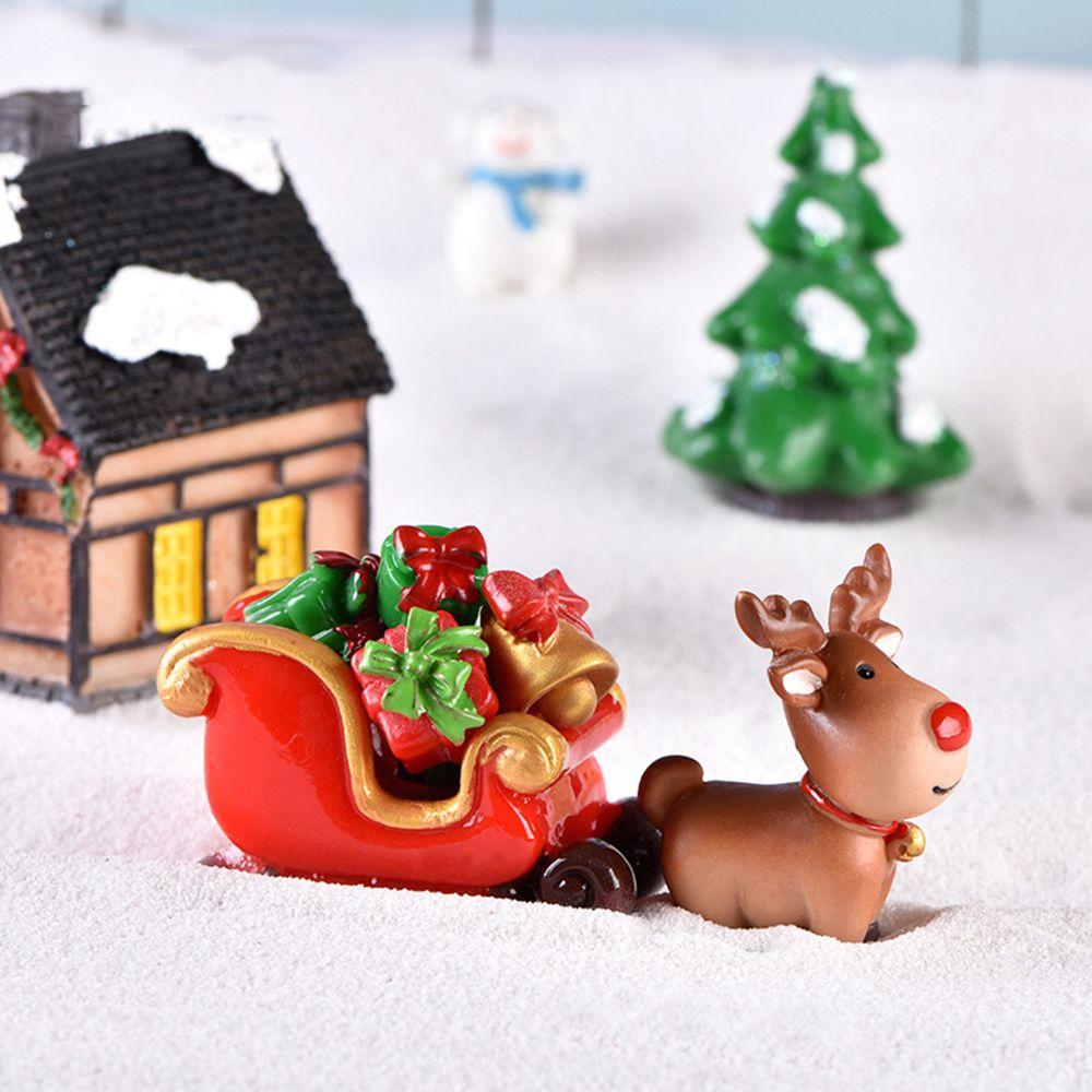 Toys Bonsai Decor Fairy Garden Deer Santa Claus Miniature Snowman Christmas Figurines Xmas Tree