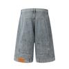 Men'S Workwear Design, Denim Five Quarter Shorts, Men'S High Street Trend, Niche Personality, Wash Water Straight Leg Shorts
