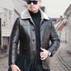 Winter Thickened Genuine Leather Down Jacket for Men, Medium and Long Lapel Jacket, New Sheepskin Leather Jacket for Men