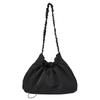 IELGY Japanese Casual Nylon Shoulder Simple Pleated Canvas Drawstring Messenger Women's Bag