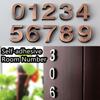 1 PC Waterproof Bronze ABS Plastic Numeral  Room Number Digits Sticker Address Sign Door Plates