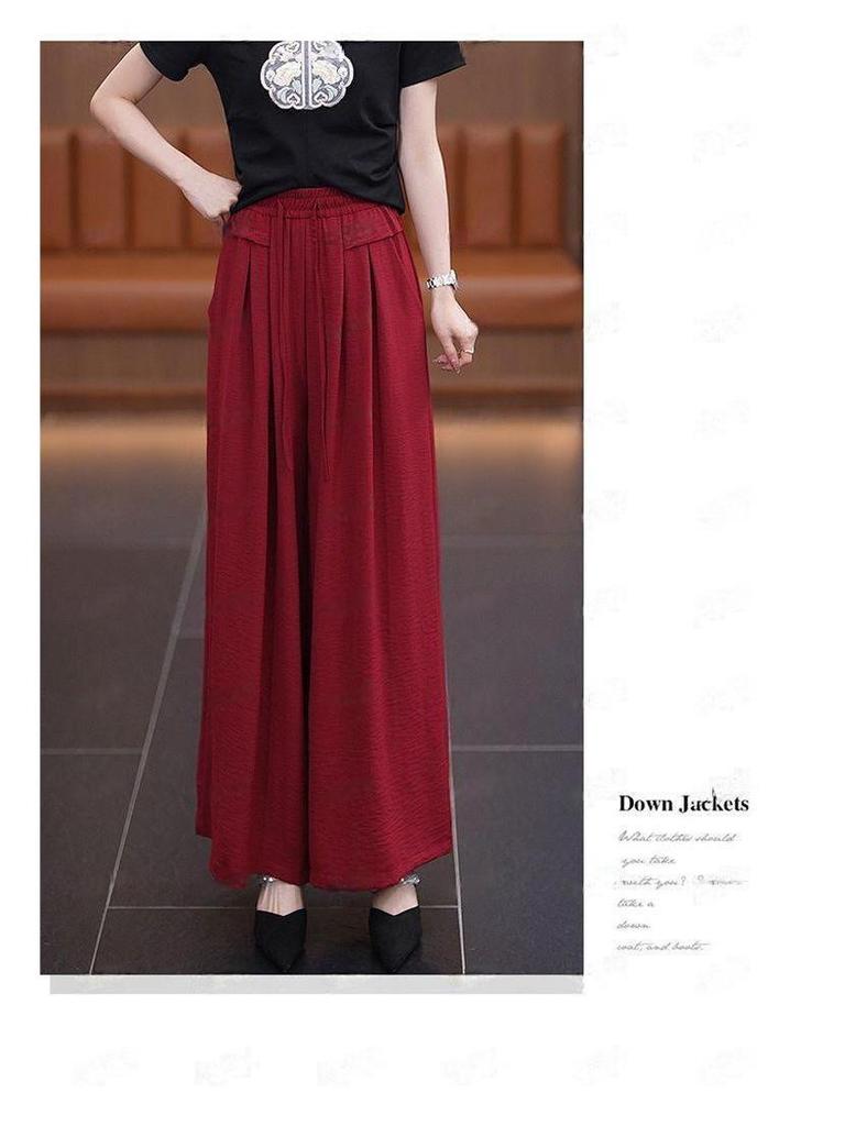 2024 Women's High-Waist Wide-Leg Drape Skirt Pants - Slim, Stylish, and Casual Summer Trousers