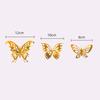 1 Set Wall Sticker with Glue Hollow Out Design Paper Art 3D Butterfly Refrigerator Sticker Home Decoration Household Supplies