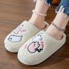 Halloween Cartoon Ghost Plush Woman Slippers Closed Toe Warm Winter Home Slippers for Women 2024 Soft Sole Fuzzy Indoor Slippers