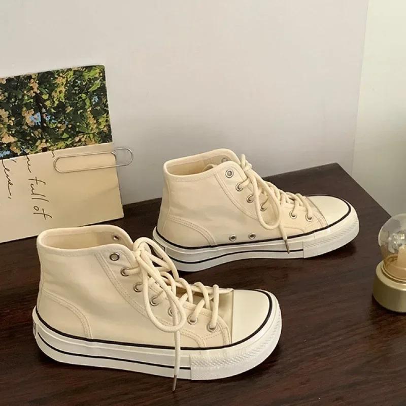 2024 Новый стиль женские туфли с толстой подошвой и высоким верхом Mango Head Flat Shoes универсальные повседневные модные белые