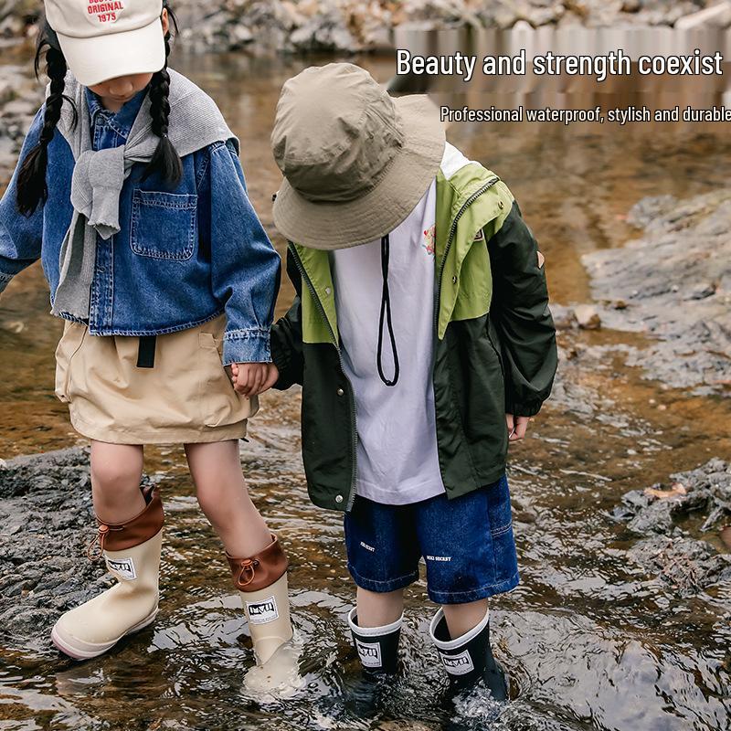 New Fashion Non-Slip Rain Boots: High-Top Waterproof Boots for Women, Men, and Children