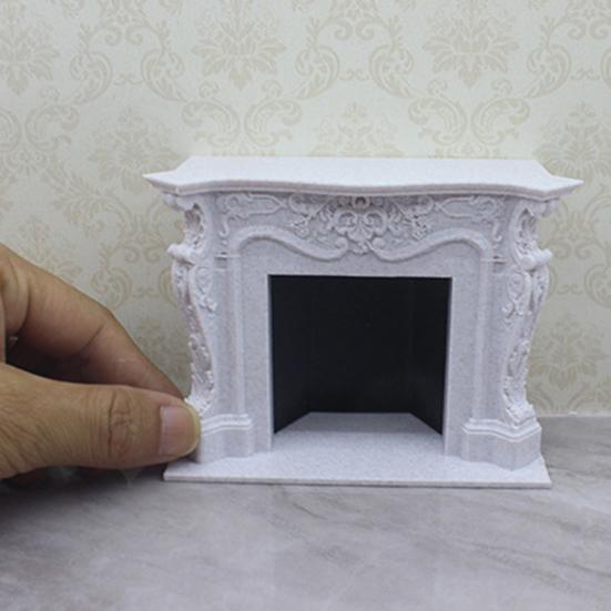 Mini Fireplace Model Toy for 1:12 Doll Houses Realistic Pretend Play Display Fireplaces European Style Hearth Model Accessories Photography Prop