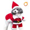 Pet Dog Christmas Clothes Santa Claus Dog Costume Winter Puppy Pet Cat Fleece Fashion Coat Jacket Dog Suit with Cap Warm Clothing For Dogs Cats