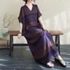 Women 2025 Plus Size Summer Casual Dress Cotton Linen Vintage Loose Basic Long Dress Maxi Stripe New