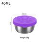 1pc Salad Dressing Container With 1.35oz/40ml Reusable Stainless Steel Cup And Leakproof Silicone Lids For Lunch Box and Picnic