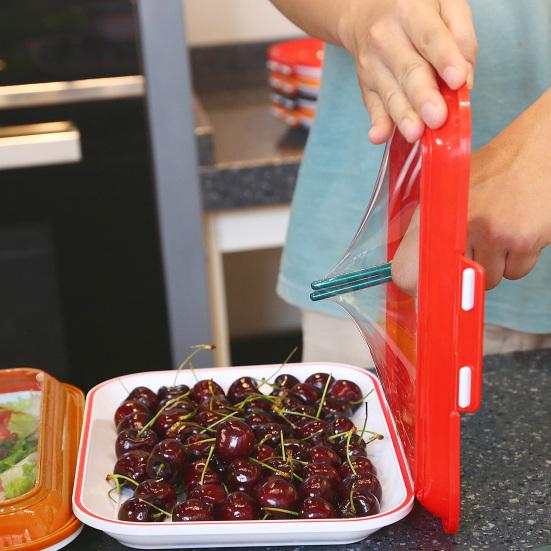 Food Preservation Tray with Vacuum Sealed Lid Stackable Reusable Food Storage Container Fridge Storage Case for Kitchen