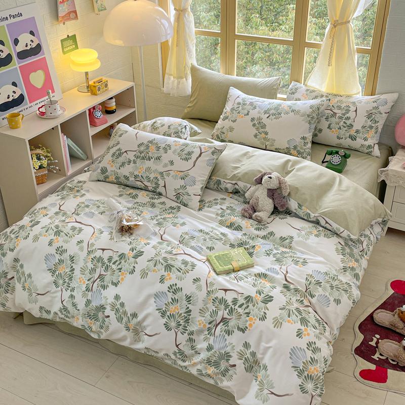 Элегантный синий цветочный узор пододеяльник комплект 100% хлопок мягкий приятный для кожи комплект постельного белья размера Queen одеяло чехол наволочки