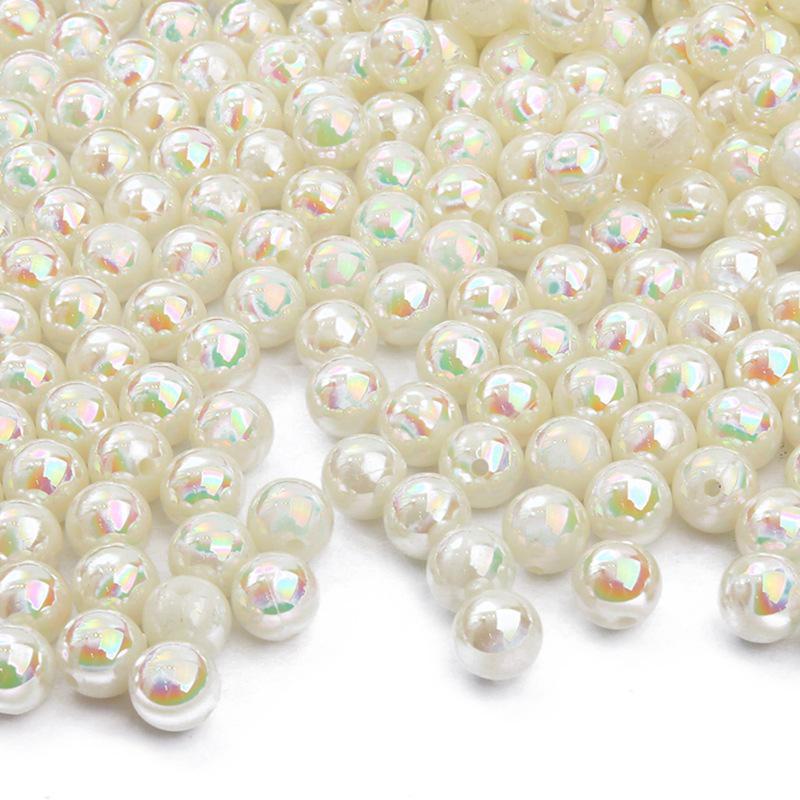 Acrylic ABS Imitation Pearl AB Color Round Beads for DIY Bracelets and Jewelry Accessories