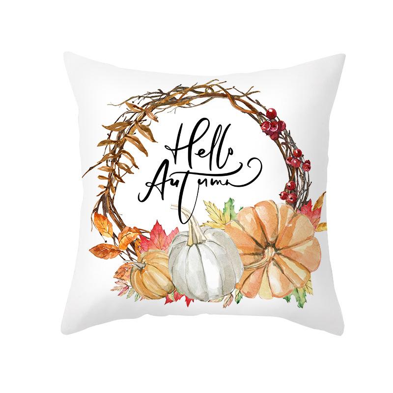 45x45cm Thanksgiving Decoration Maple Pumpkin Autumn Decoration Pillowcase Sofa Seat Cushion Cover Party Decoration Home Decor