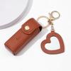 Mini Heart Mirror Lipstick Pouch: Portable Makeup & Coin Purse Keychain