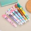 10 Colors In 1 Presse Cartoon  Gel Pen Colorful 0.5mm Ballpoint Pens for Student Stationery