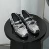 Leather Version~ Retro Bow Silver Ballet Shoes Women's Head Mary Jane Shoes Flat Bottom Light Mouth Single Shoes