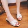 2024 Summer Flat Mom's Shoes Elderly Slippers Women's Cool Slippers External Wearing Slippers for Females