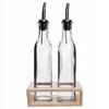 Glass Bottles - Unspecified - 300 Ml - Practical Dispenser - Wooden Stand - Transparent