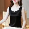 Satin V-neck Women's Camisole - Autumn 2022 Sleeveless Base Layer Top