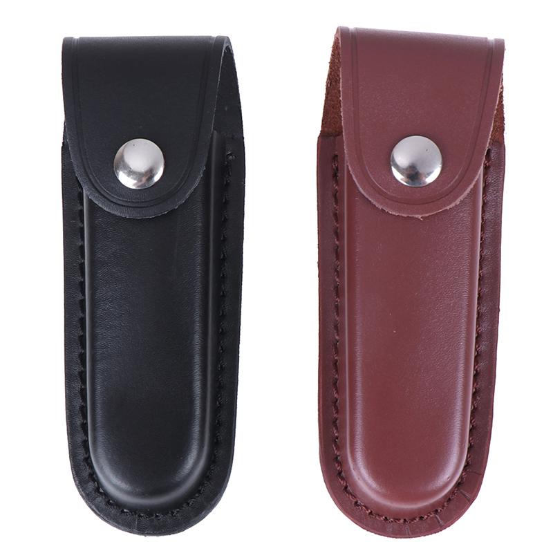 1PC Portable Cowhide Leather Knife Sheath Scabbard General Folding Knife Sheath Holster Durable