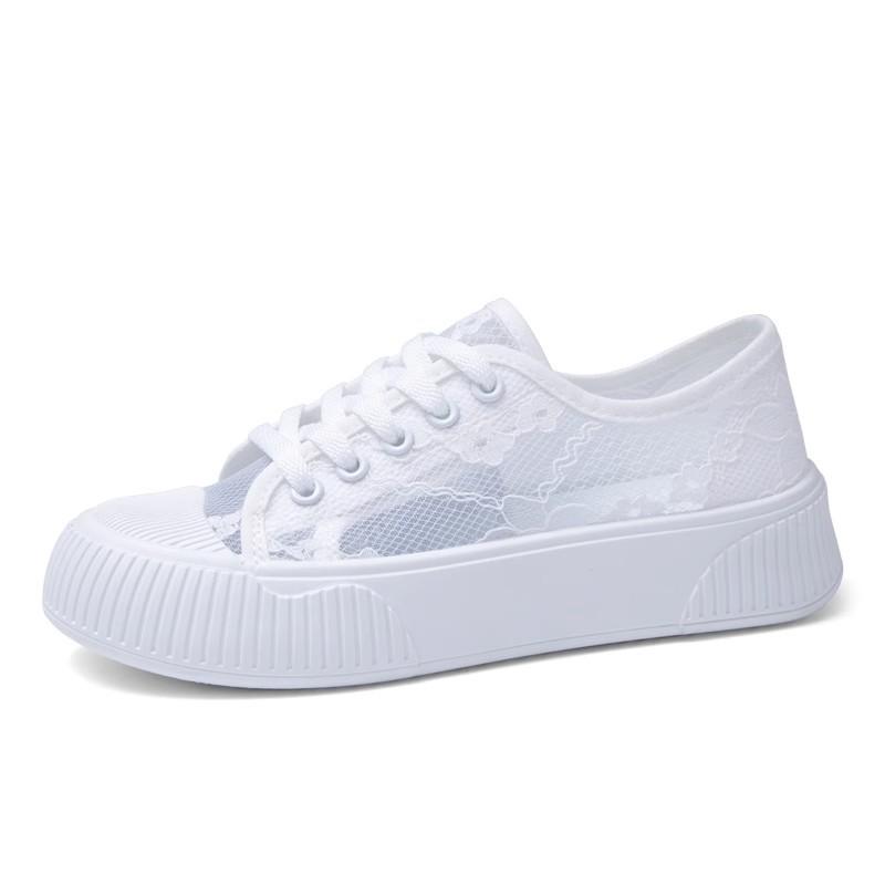 Summer Women Lace Casual Shoes Woman Mesh Breathable Sneakers Flats Comfort Shallow Platform Floral Loafers Walking Black Shoes