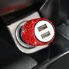 Bling Bling USB Car Charger 5V 2.1A Dual USB Port Fast Adapter Car Decor Styling Diamond Car Accessories Interior for Woman