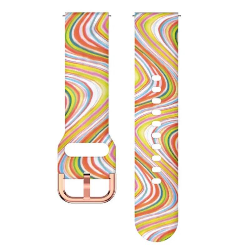 Силиконовый ремешок с принтом для Samsung galaxy watch 6 Classic-5-pro-4, спортивный браслет, ремешок 20 мм, 22 мм для Amazfit GTS/GTR/4/3/2e Mini