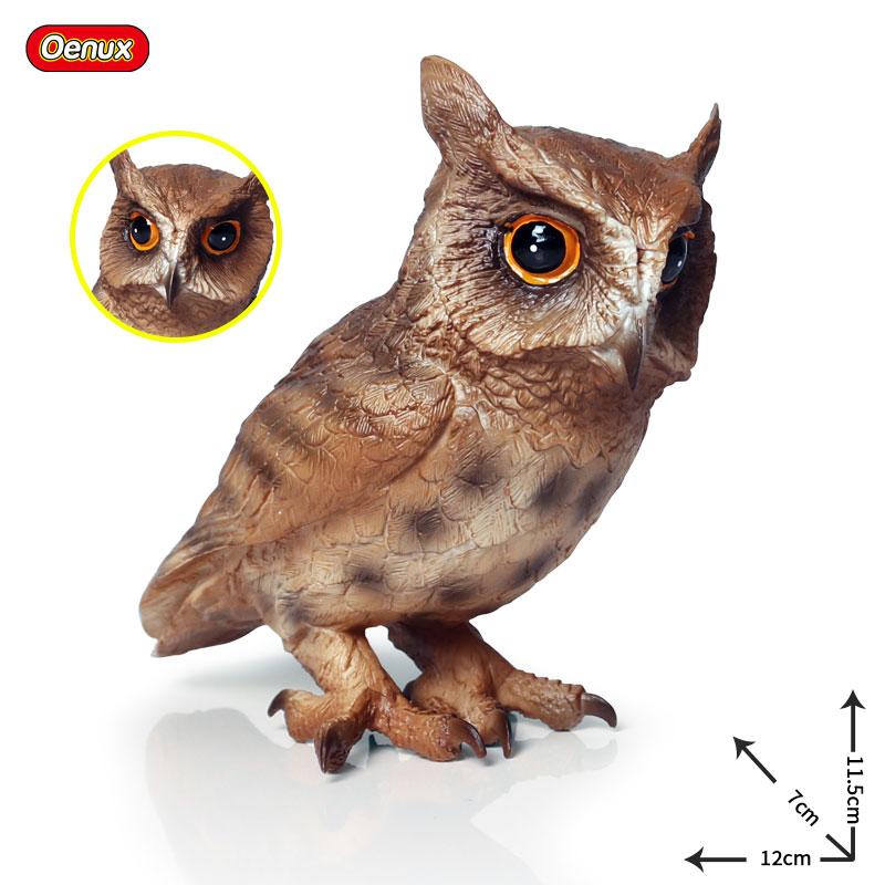 Oenux Bird Nest Animals Peacock Parrot Trogon Hornbill Owl Model PVC Action Figures Big Garden Decoration Cute Kids Toy Gift