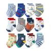12pairs/lot Baby Floor Socks Boys Cotton Children's Anti-slip Boat Low Cut Sock 1-5Years